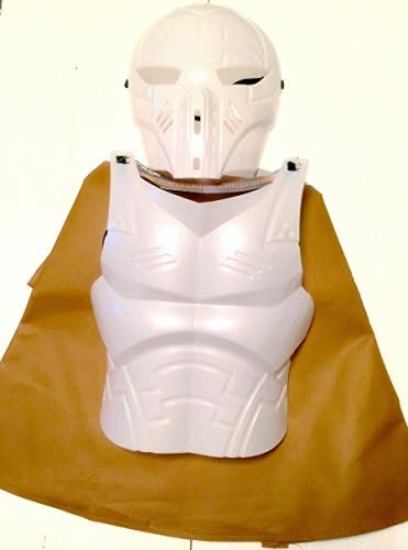 3 Piece Hooded Cloak, Mask and Chest Plate Space Toys Pretend Play Star Trooper Costume Set with Gold Cloak