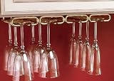 11 inch Quad Stemware Rack Brass Plate