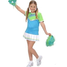 Deluxe Childs Cheerleader Green Large 158cm