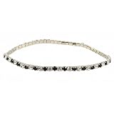 Anklet - Crystal Stretch ~ Black and Clear (FB214)