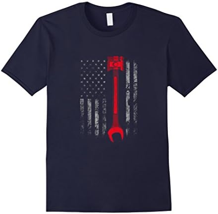 Men's Mechanic t-shirt - Mechanic flag  Medium Navy