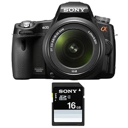 Sony Alpha SLTA33/L Digital SLR Camera with 18-55mm Lens and Translucent Mirror Technology + Sony 16GB SDHC Card img