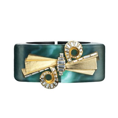 Double Spiral Malachite Bracelet by Alexis Bittar