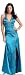 #2139 Luxury Teal Satin Prom Gown Evening Dress