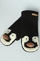deLux The Baby Penguin Pilot Mittens in Black & White,Accessories for Women