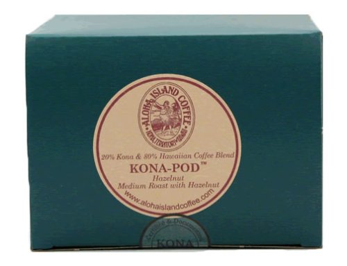 Aloha Island Coffee KONA-PODS - Island Hazelnut flavored, Kona Hawaiian Blend Coffee Pods,... by Aloha Island Coffee Company