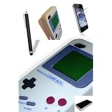 PacK Exclusif - Iphone 4S Siri & iphone 4 - Housse Silicone Gel couleur Blanc Blanche - Motif original GAMEBOY + 3 film Protection ecran + stylet noir capacitif pour ecran tactile