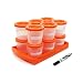 Baby Food Containers- Sprout Cups - Reusable Stackable Storage Cups (12 Pack) with Tray and Dry-erase Marker - 100% BPA Free (2 Oz)