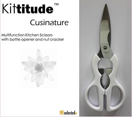 Cusinature Multifunction Kitchen Scissors Shears Stainless Steel with bottle opener and nut cracker