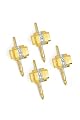 Solid 14k Gold and Diamond Designer Stud Set (4)