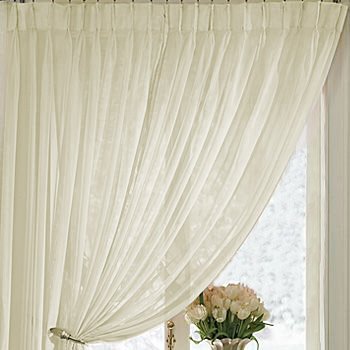 Whisper Batiste Sheer Pinchpleated Ivory 96x84 Patio Panel