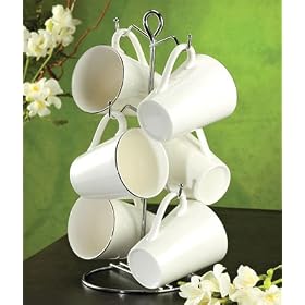 Click here to buy 6 Pc. Coffee Mugs With Rack By Studio.