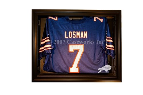 Buffalo Bills Football Jersey Display Case with Removable Face and Black Finish Frame