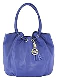 IMAGE OF Michael Kors Cobalt Blue Leather Ring Tote