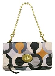 Coach Amanda Satin Foldover Flap Purse in Optic Art 12926