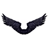 XXL Large Black Feather Angel Wings for Adults with free Halo