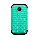 Rugged Case for Straight Talk Moto E Xt830c Crystal-teal-black Silicone Hybrid Cover for Moto E 2014 Model 4.3 Inches