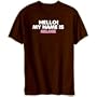 Hello My Name Is Melanie Female Names Mens T-Shirt (Brown, Size Large)