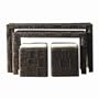 Nesting Console Table with Two Stools in Abaca Twist