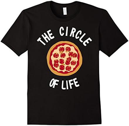 Men's The Circle Of Life Pizza TShirt Small Black