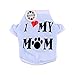 kakato Pet Clothes Dog T Shirt Dog Clothing Soft Dog Clothing Small Dogs Clothes Cotton Dog Costume Summer Apparel Vest I Love My Mom Printed S