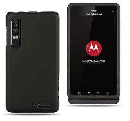 BLACK Rubber Touch Snap-On Phone Protector Hard Cover Case for Motorola Droid 3 XT862 / Milestone 3