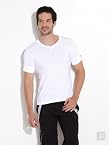 Comfort V Neck Tee-White-L