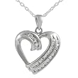 Sterling SIlver Channel Set CZ Heart Pendant