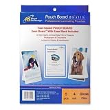 Royal Sovereign Heat Sealed Pouchboard Laminating Pouches, 4 Mil, Letter Size ,Clear Gloss, White Back,(5 Pack) (PBW04LETR005)
