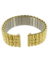 18-22mm Straight End Speidel Twist-O-Flex Gold Tone Metal Watch Band 1257 Regular