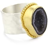 Heather Benjamin Wave Grey Mexican Geode Ring,