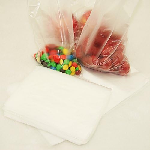 100 Pieces Food Grade Frosted Freezer Cellophane Bags & Favor Bags 6.7"*9.9"(100 Pcs Metallic Twist Ties for Gifts)
