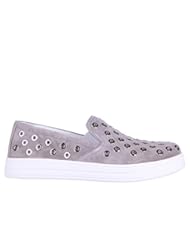 Shoes: Prada womens suede slip on sneakers grey US size 6 3S6159 O53 F0276 - Prada