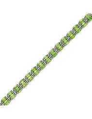 Sterling Silver Peridot Bracelet - 7 Inch