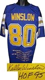 Kellen Winslow Autographed/Hand Signed San Diego Chargers Blue TB Prostyle Jersey HOF 95 w/ Embroide