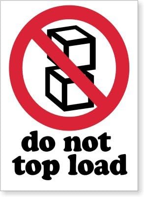 Do Not Top Load, Paper Labels, 500 Labels / Roll, 6" x 4"