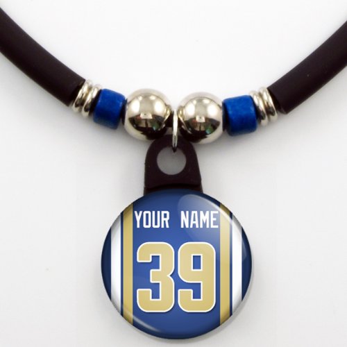 St. Louis Rams Jersey Necklace Personalized with Your Name and Number