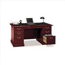 Bush Furniture Saratoga Executive Home Office Wood Manager's Desk in Cherry