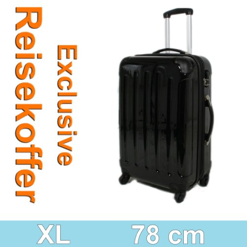 Reisekoffer Koffer Trolley XL 78cm/115L Hartschale SCHWARZ 2048
