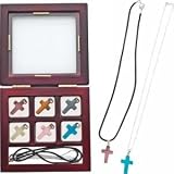 Alex Navarrea 9pc Simulated Semi-Precious Stone Cross Necklace Set 9 SEMI PRECIOUS NECKLACE SET