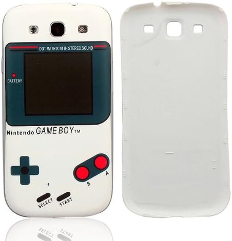 Newlifestart S3 i9300 Game Boy Pattern White Replacement Battery Cover Plastic Back Housing Door for Samsung Galaxy Siii S3 I9300