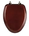 Mayfair 19602NI 178 Natural Wood Series Natural Reflections Toilet Seat with Brushed-Nickel Hinges, Elongated, Cherry