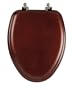 Mayfair 19602NI 178 Natural Wood Series Natural Reflections Toilet Seat with Brushed-Nickel Hinges, Elongated, Cherry