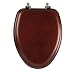 Mayfair 19602NI 178 Natural Wood Series Natural Reflections Toilet Seat with Brushed-Nickel Hinges, Elongated, Cherry
