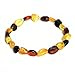 Adult Multi Colour Genuine Baltic Amber 18cm Stretch Oval Bracelet By Amber Corner