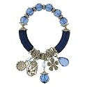 Blue Beaded Charm Bracelet