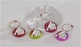 4-Piece Set Holiday Betty Boop Wine Charm Drink Identifiers #23479