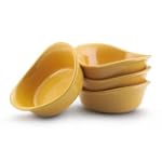 Rachael Ray Lil' Saucy Set of 4 Stoneware Dipping Cups, Yellow