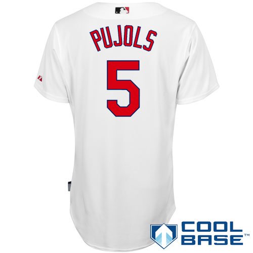 MLB Men's St.Louis Cardinals Albert Pujols Six Button Cool Base Authentic Home Jersey (White, 40/Medium)