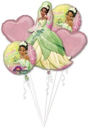 TIANA Disney Princess &amp; the Frog 5 Balloon Bouquet Kit w/Ribbons by FonBayShop